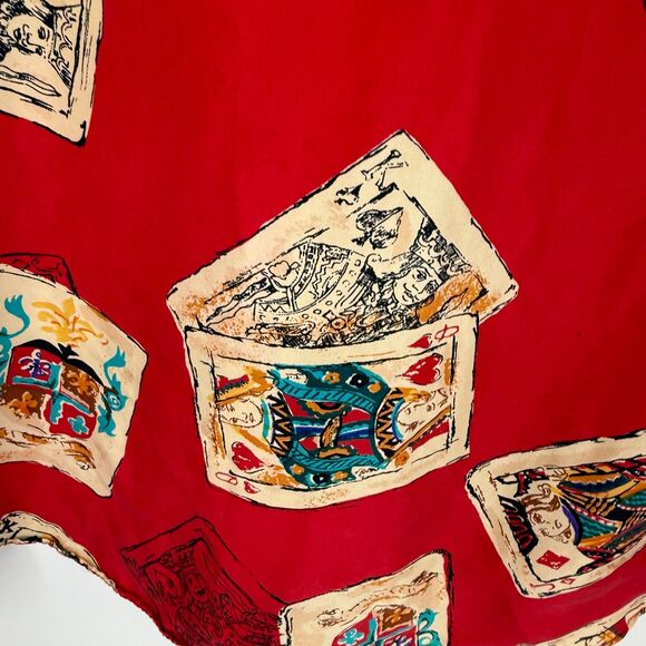 Diane Von Furstenberg Vintage Silk Blouse Button Up Playing Cards Vegas Size M/L - Picture 7 of 10